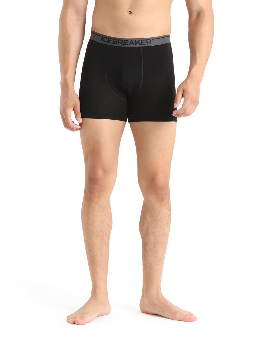 Bielizny Icebreaker Merino Anatomica Boxers Męskie Czarne | PL 1630BEXC